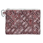 Abstract Red Black Checkered Canvas Cosmetic Bag (XL)