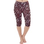 Abstract Red Black Checkered Lightweight Velour Cropped Yoga Leggings