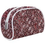Abstract Red Black Checkered Makeup Case (Large)