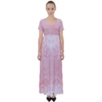 Pretty Pink Spirals High Waist Short Sleeve Maxi Dress