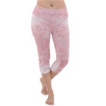 Pretty Pink Spirals Lightweight Velour Capri Yoga Leggings