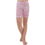 Pretty Pink Spirals Kids  Lightweight Velour Capri Yoga Leggings