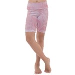 Pretty Pink Spirals Kids  Lightweight Velour Cropped Yoga Leggings