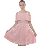 Pretty Pink Spirals Cut Out Shoulders Chiffon Dress