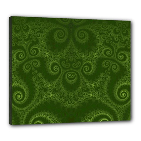 Forest Green Spirals Canvas 24  x 20  (Stretched) from ArtsNow.com