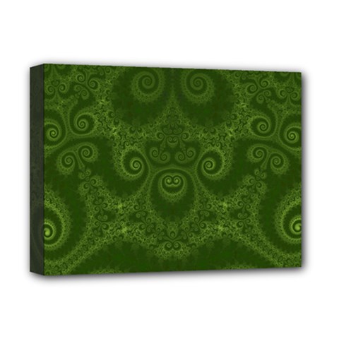 Forest Green Spirals Deluxe Canvas 16  x 12  (Stretched)  from ArtsNow.com