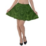 Forest Green Spirals Velvet Skater Skirt