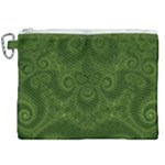 Forest Green Spirals Canvas Cosmetic Bag (XXL)