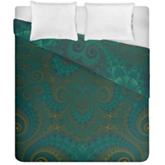 Teal Green Spirals Duvet Cover Double Side (California King Size) from ArtsNow.com