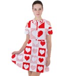 Hearts  Short Sleeve Shoulder Cut Out Dress 