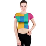 Squares  Crew Neck Crop Top