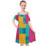 Squares  Kids  Cut Out Shoulders Chiffon Dress