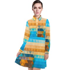 Long Sleeve Chiffon Shirt Dress 