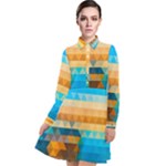 Mosaic  Long Sleeve Chiffon Shirt Dress