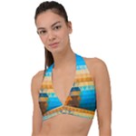 Mosaic  Halter Plunge Bikini Top