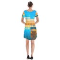 Short Sleeve V-neck Flare Dress 