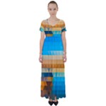 Mosaic  High Waist Short Sleeve Maxi Dress