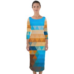 Quarter Sleeve Midi Bodycon Dress 