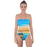 Mosaic  Tie Back One Piece Swimsuit