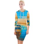 Mosaic  Quarter Sleeve Hood Bodycon Dress