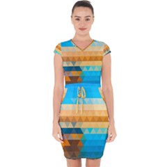 Capsleeve Drawstring Dress  
