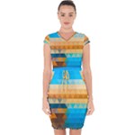 Mosaic  Capsleeve Drawstring Dress 