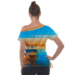 Off Shoulder Tie-Up T-Shirt 
