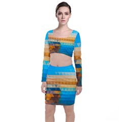 Long Sleeve Crop Top & Bodycon Skirt Set 