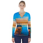Mosaic  V-Neck Long Sleeve Top
