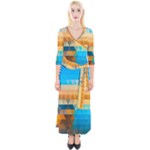 Mosaic  Quarter Sleeve Wrap Maxi Dress