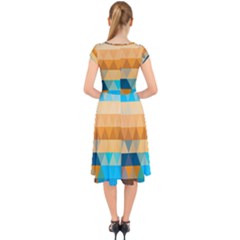 Cap Sleeve Front Wrap Midi Dress 