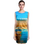 Mosaic  Sleeveless Velvet Midi Dress