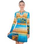 Mosaic  Long Sleeve Panel Dress