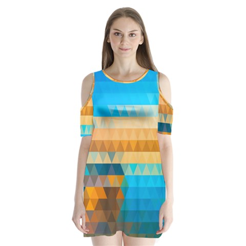 Mosaic  Shoulder Cutout Velvet One Piece from ArtsNow.com