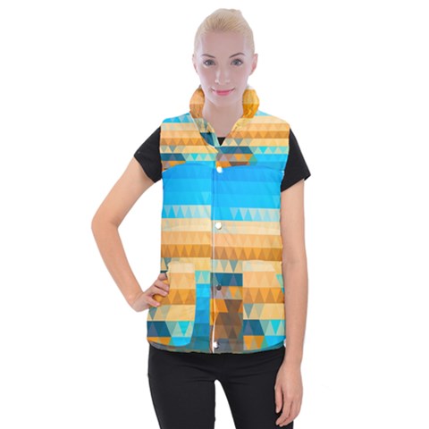 Mosaic  Women s Button Up Vest from ArtsNow.com