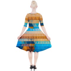 Quarter Sleeve A-Line Dress 
