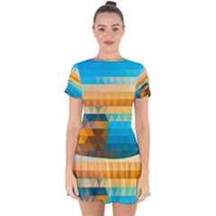 Drop Hem Mini Chiffon Dress 