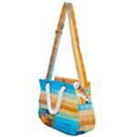 Mosaic  Rope Handles Shoulder Strap Bag