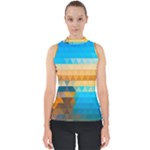 Mosaic  Mock Neck Shell Top