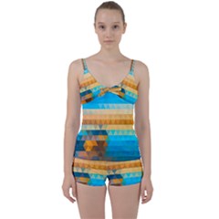 Tie Front Two Piece Tankini 
