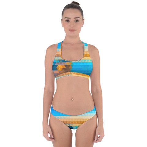 Mosaic  Cross Back Hipster Bikini Set from ArtsNow.com