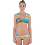 Mosaic  Cross Back Hipster Bikini Set