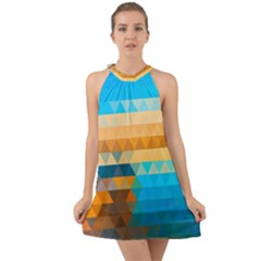 Halter Tie Back Chiffon Dress 