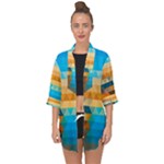 Mosaic  Open Front Chiffon Kimono