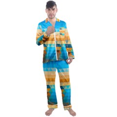 Men s Long Sleeve Satin Pajamas Set 