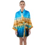 Mosaic  Long Sleeve Satin Kimono