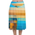 Mosaic  Velvet Flared Midi Skirt