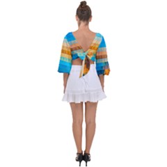 Tie Back Butterfly Sleeve Chiffon Top 