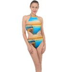 Mosaic  Halter Side Cut Swimsuit