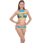 Mosaic  Cross Front Halter Bikini Set